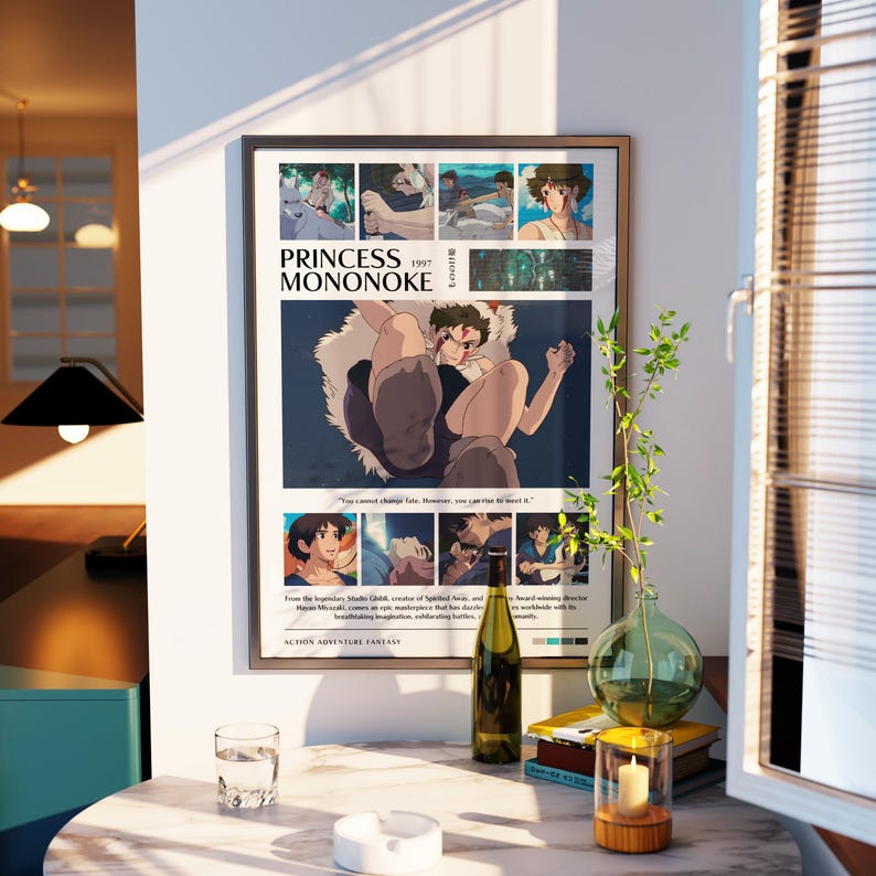 Princess Mononoke Collage Poster | Studio Ghibli | Printable Digital Wall Art Download image 1