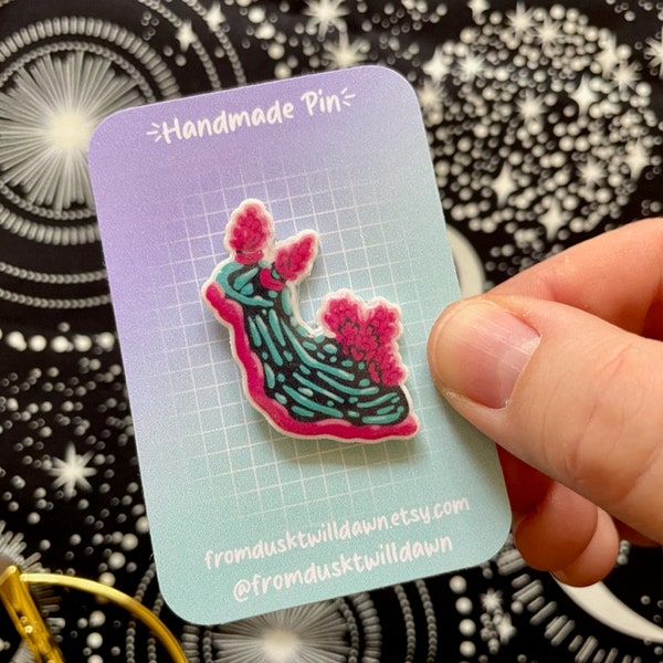 Sea Slug Shrink Plastic Pin | Nudibranch Pin