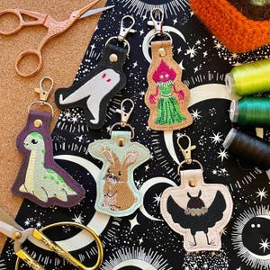 Cute Cryptids Machine Embroidered Keychains