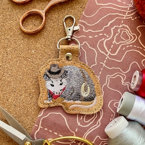 Cowboy Opossum Keychain | Cute Animal Keychain