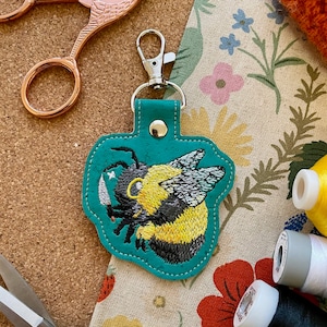 Killer Bee Machine Embroidered Keychain