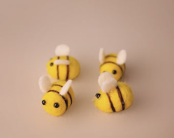 Mini Felted Bumblebee newborn photography prop, winnie, honey, wool baby prop, RTS