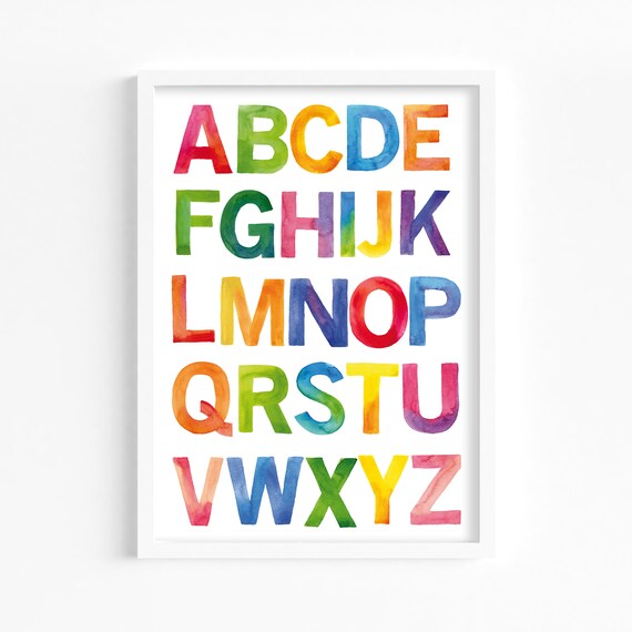 ABC Poster Kids Alphabet Printable Chart Educational Etsy