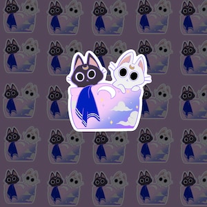 Kawaii Sailor Moon Luna and Artemis cat anime waterproof sticker