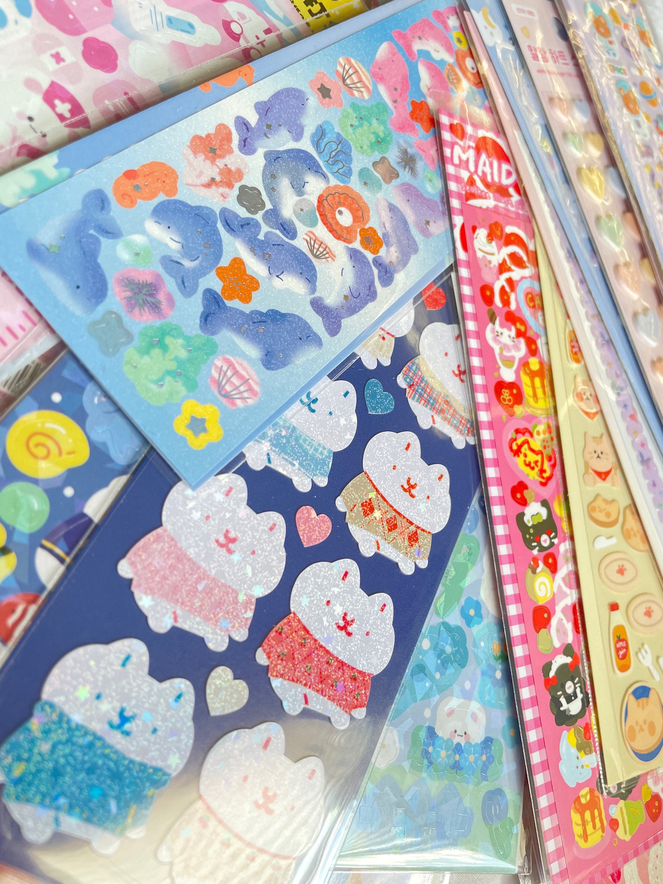 5 Mystery Sticker Packs: Kawaii Bling Bling Animal Korean Deco Stickers ...