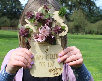Hand Picked Flower Holder for Mom, Flower Stand, Picked Flower Stand, Flower Holder, Floral Arrangement Stand, Gifts for Mom, Mother's Day