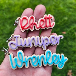 Personalized Name Keychain for Bag Name Keychain for Backpack Sports Bag Purse Keychain Custom Kids Bag Tags for Sports Bags Backpack