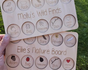 Personalized Christmas Gift for Kids Nature Hunt Learning Board Wood Montessori Nature Scavenger Hunt Stocking Stuffer Birthday Gifts