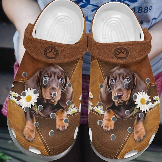 Dachshund and Daisy Crocs Dachshund Classic Clog Funny Dog - Etsy