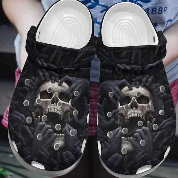 Crazy Black Skull Death Ghost Go to the Hell Crocs Shoes Hell - Etsy