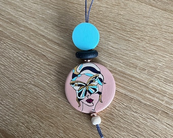 Wood bead necklace