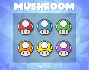 Super Mario Mushroom - Abonnenten Badges - Twitch, Kick, YouTube, Live Stream - Sub Badge Set