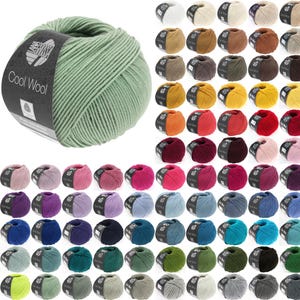 50g Lana Grossa Cool Wool plain & mélange | Merino wool yarn for knitting and crocheting | Part 2 of 102 colors | 119.00 EUR/kg