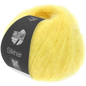 Lana Grossa Silkhair 25g | Color 0158 yellow | Mohair Superkid Silk Yarn Wool Knitting Crochet 358.00 EUR/kg