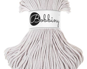 Bobbiny Flechtkordel Junior 3mm 100m | Fb. moonlight | Makramee Textilgarn geflochtene Baumwollschnur Häkeln 0,09EUR/m