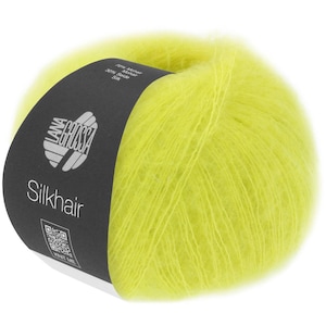 Lana Grossa Silkhair 25g | Color 0185 green-yellow | Mohair Superkid Silk Yarn Wool Knitting Crochet 358.00 EUR/kg