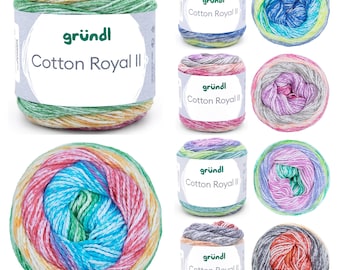 59,90EUR/kg | 100g Gründl Cotton Royal II | Baumwolle Farbverlauf Wolle Garn Stricken Häkeln