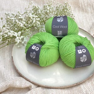 Lana Grossa Cool Wool 50g | Color 0509 light green | Merino wool yarn for knitting and crocheting 119.00 EUR/kg