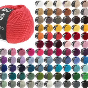 50g Lana Grossa Cool Wool plain & mélange | Merino wool yarn for knitting and crocheting | Part 1 of 102 colors | 119.00 EUR/kg