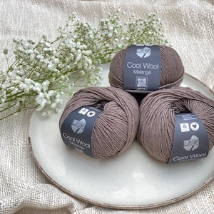 Lana Grossa Cool Wool Mélange 50g | Color 1421 gray-brown mottled | Merino wool yarn for knitting and crocheting 119.00 EUR/kg