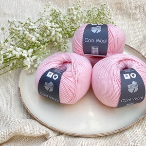 Lana Grossa Cool Wool 50g | Color 0477 pale pink | Merino wool yarn for knitting and crocheting 119.00 EUR/kg