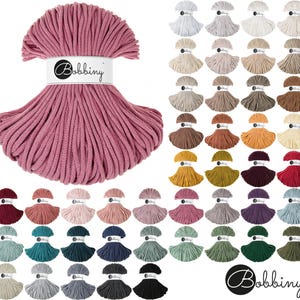 100 m Bobbiny Premium Braided Cord 5 mm | Macrame Textile Yarn Crochet Cord | 0.10 EUR/meter
