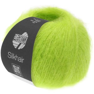 Lana Grossa Silkhair 25g | Color 0157 signal green | Mohair Superkid Silk Yarn Wool Knitting Crochet 358.00 EUR/kg