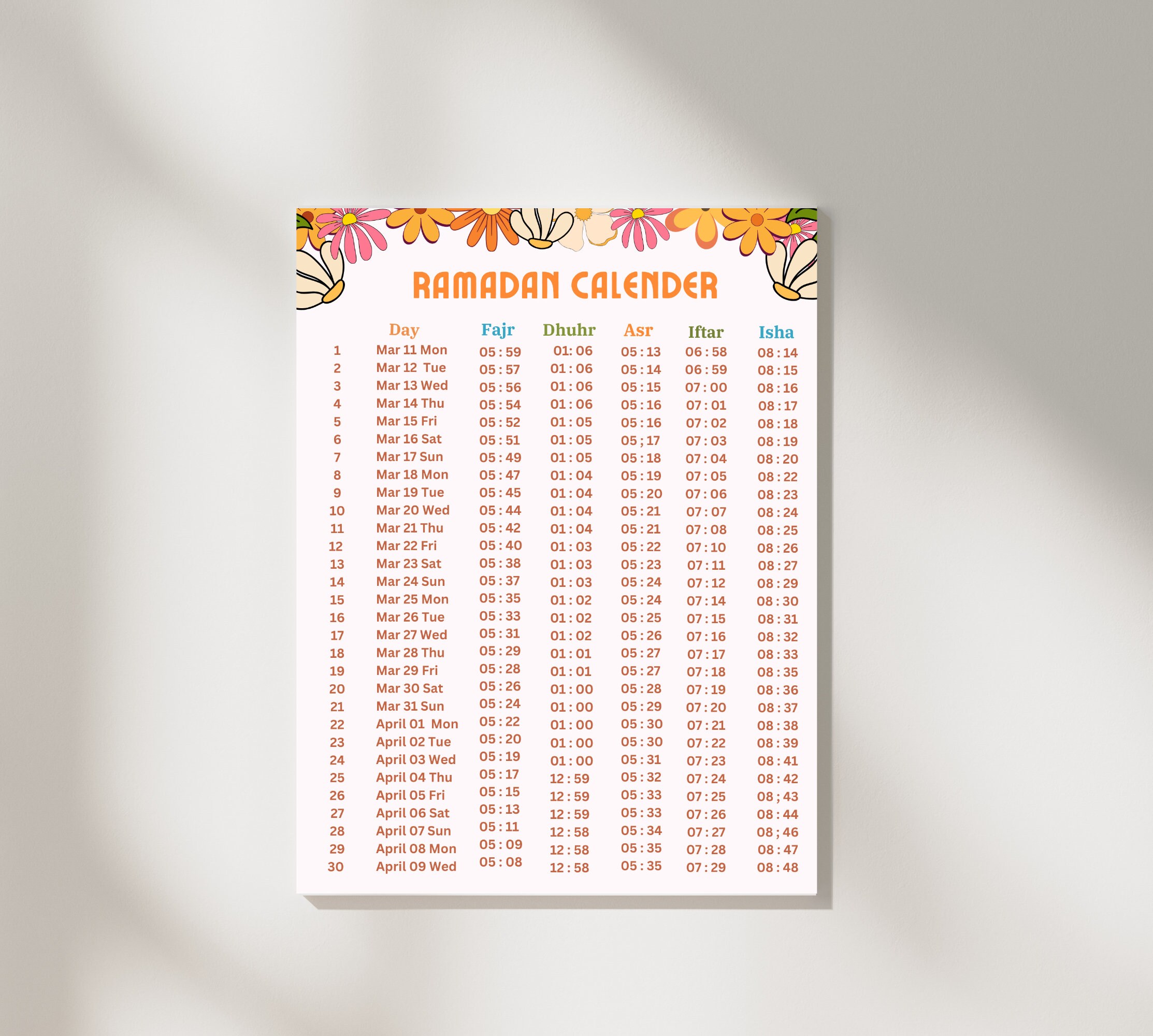 2024 Ramadan Calendar. Track Your Ramadan, Prayer, Iftar, and Suhur