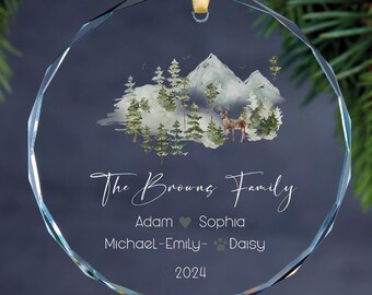 Family Christmas Ornament, Personalized Family Christmas Ornament, Family Glass Ornament,2024 Family GLASS Ornament, Custom Family Keepsake