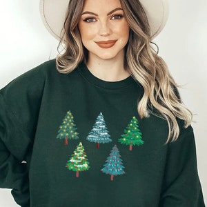 Christmas trees shirt, Merry Christmas womens sweatshirt, Christmas sweatshirt, Holiday sweatshirt, Christmas party shirt