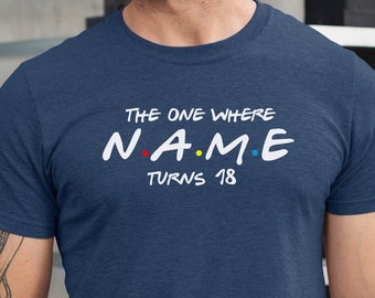 Custom Birthday Shirt, "The One Where NAME Turns Twenty"