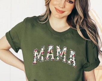 Floral Mama T-Shirt, Retro Mom Graphic Tee