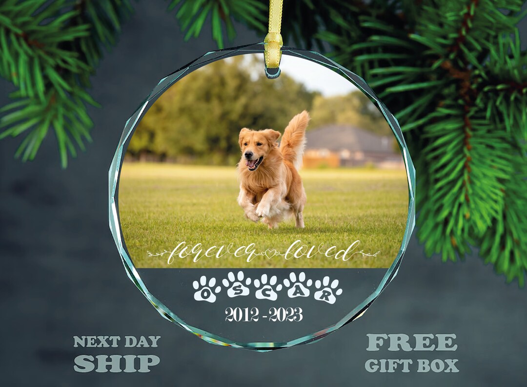 Dog Memorial Ornament, Custom Pet Loss Photo Keepsake, Custom Dog Photo