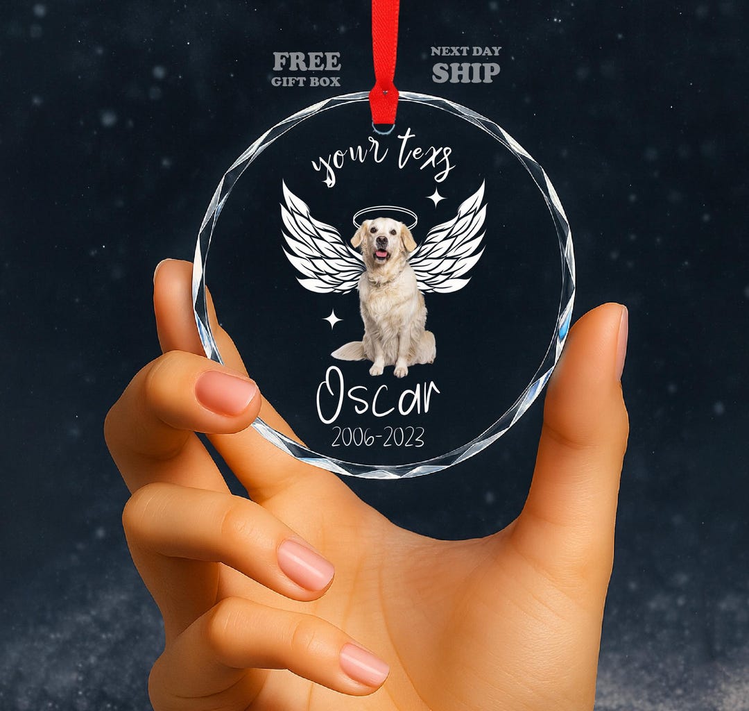 Custom Pet Memorial Ornament, Angel Wings, Dog Loss Keepsake - Etsy