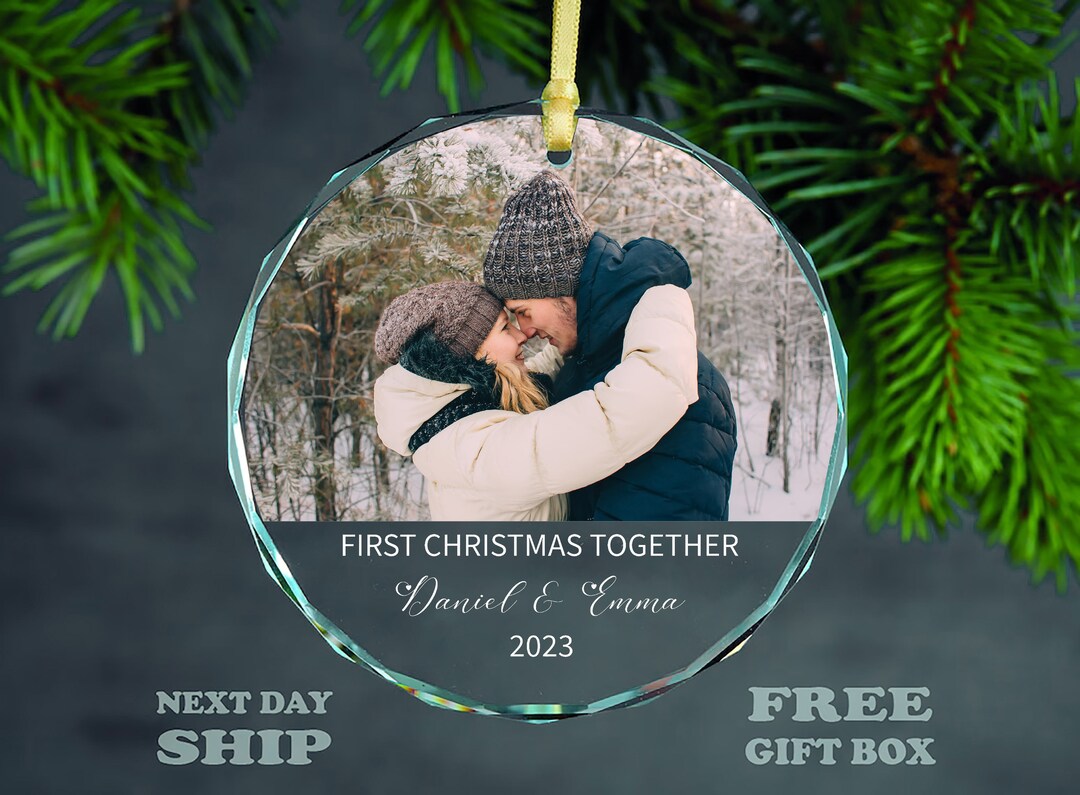 First Christmas Together Ornaments, Personalised Photo Couple Christmas
