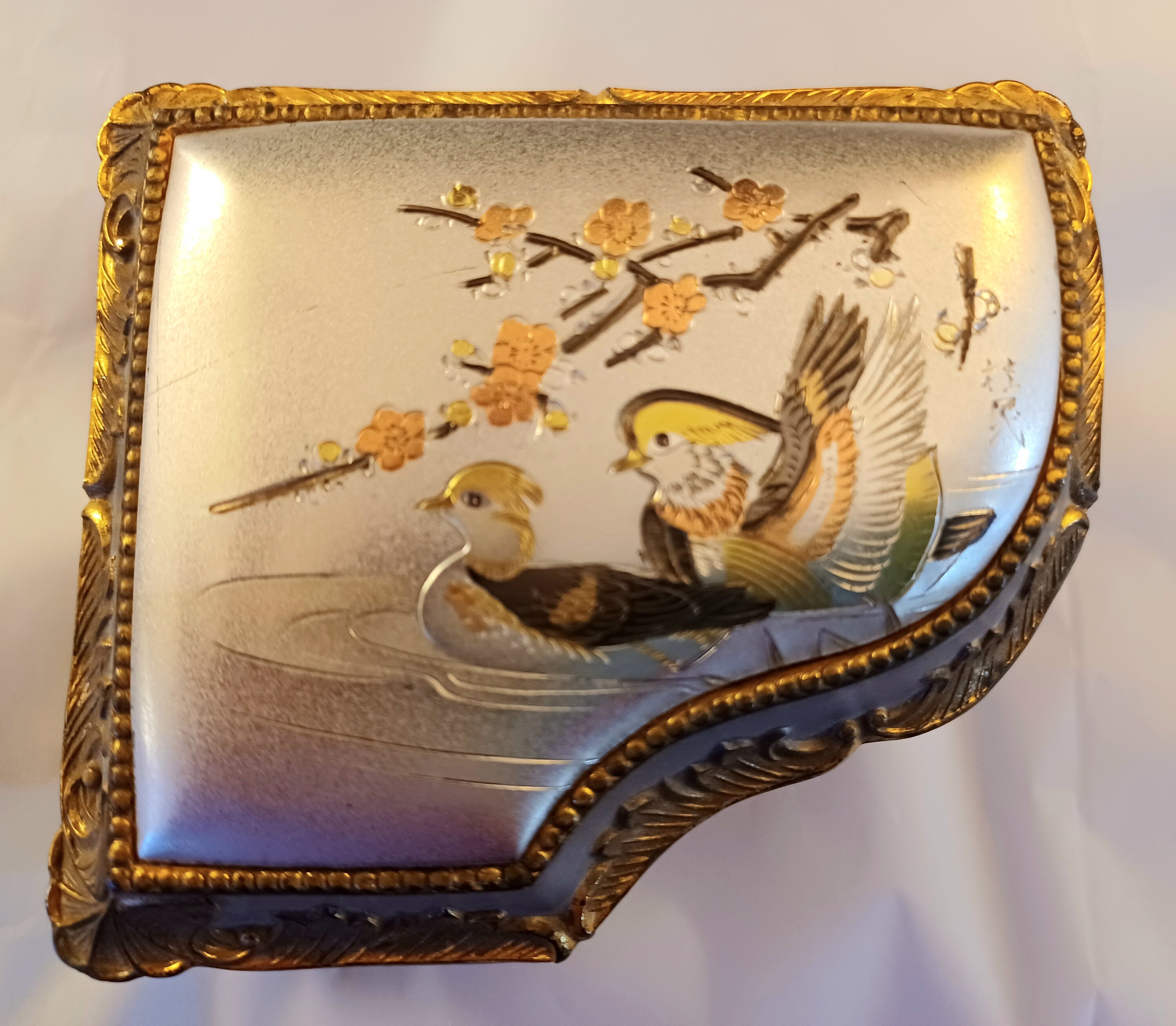 Sankyo Art Chokin Japan Piano Music Box Silver Gold Ornate Etsy