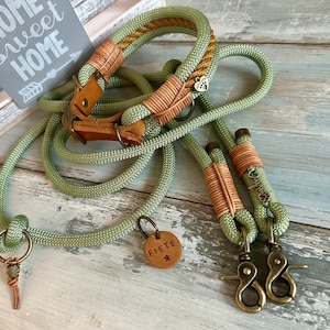 Adjustable rope and collar set for large and small dogs image 3