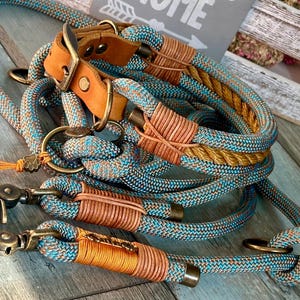 Rope Dog Collar and Leash Etsy
