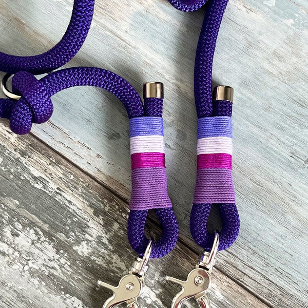 Tauleine dog leash PPM rope purple adjustable