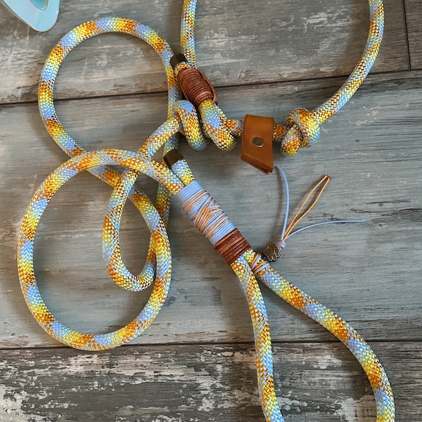 Tauleine Moxonleine Retriever leash made of 10 mm PPM with leather stopper and knot stopper, hand strap or adjustable