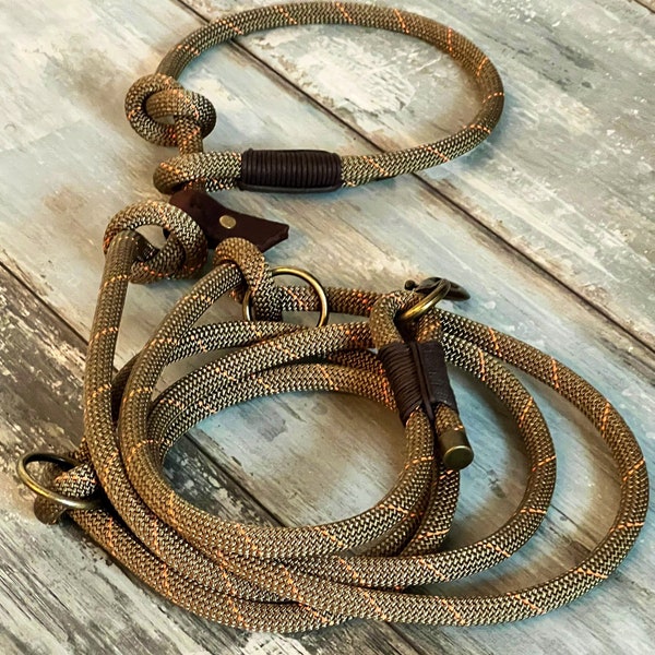 Hunting leash, retriever leash, Moxon leash made of climbing rope, adjustable