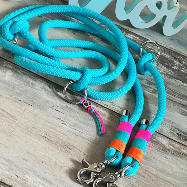 Tauleine turquoise made of 10 mm PPM premium rope with adjustable silver fittings