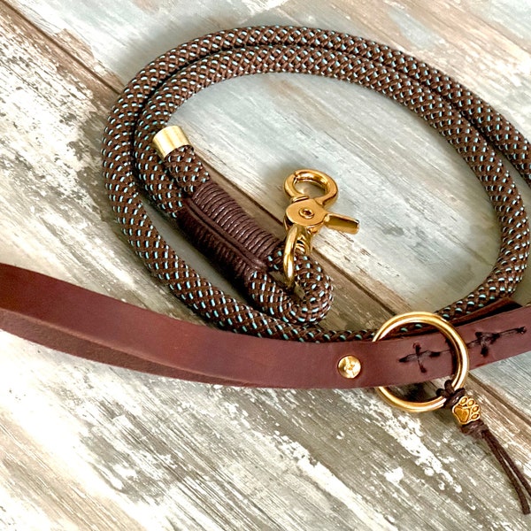 City leash Tauleine with leather hand strap