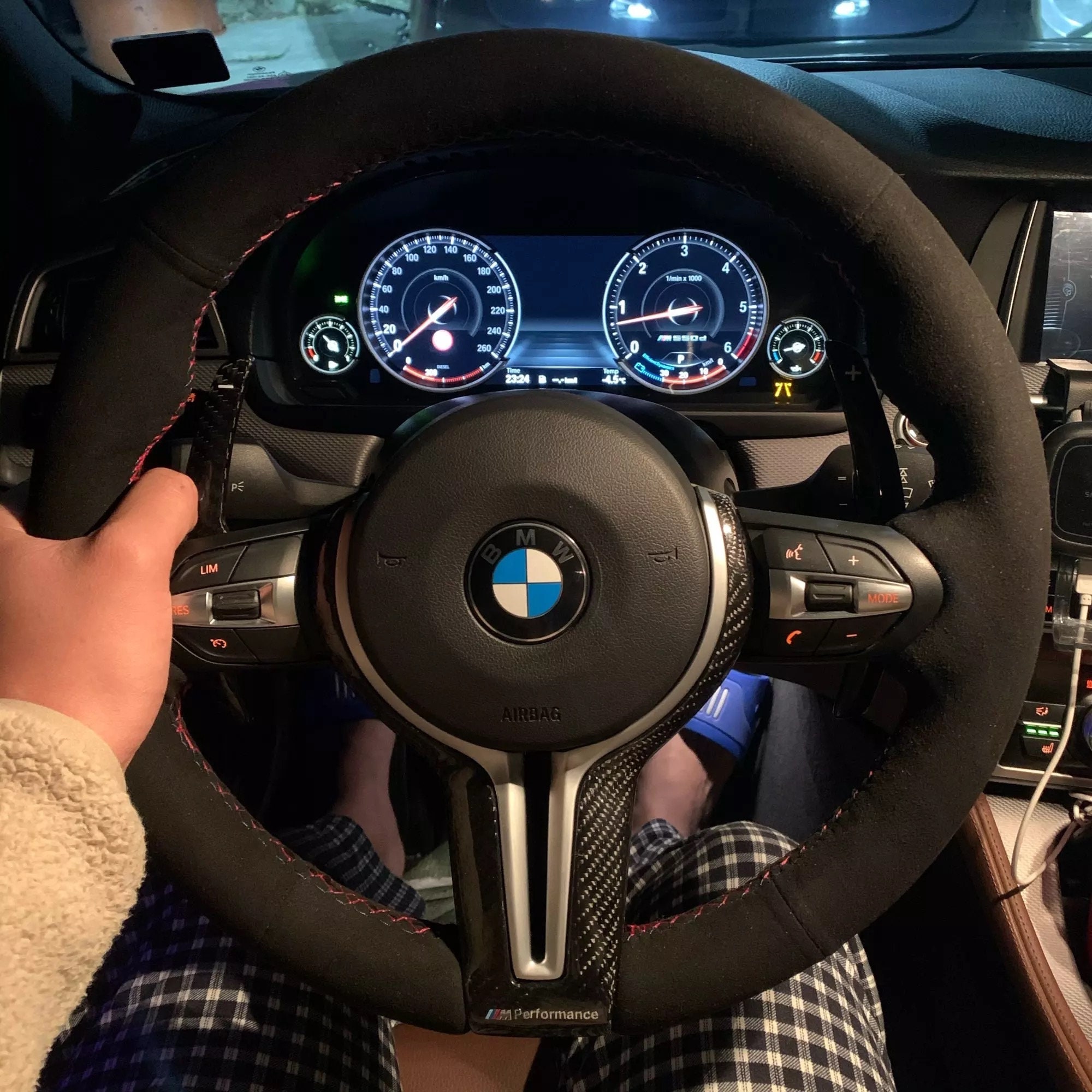 Bmw Steering Wheel Cover Black Alcantara Suede Hand-stitched Suede F30 ...