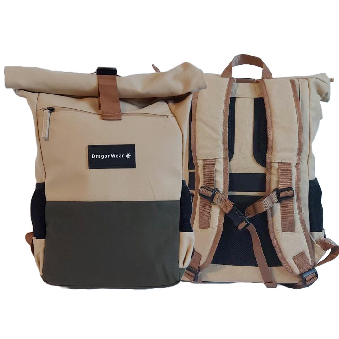 Waterproof Hemp Backpack – Durable Travel Daypack, Eco Rolltop Laptop Bag for City & Outdoor Adventures