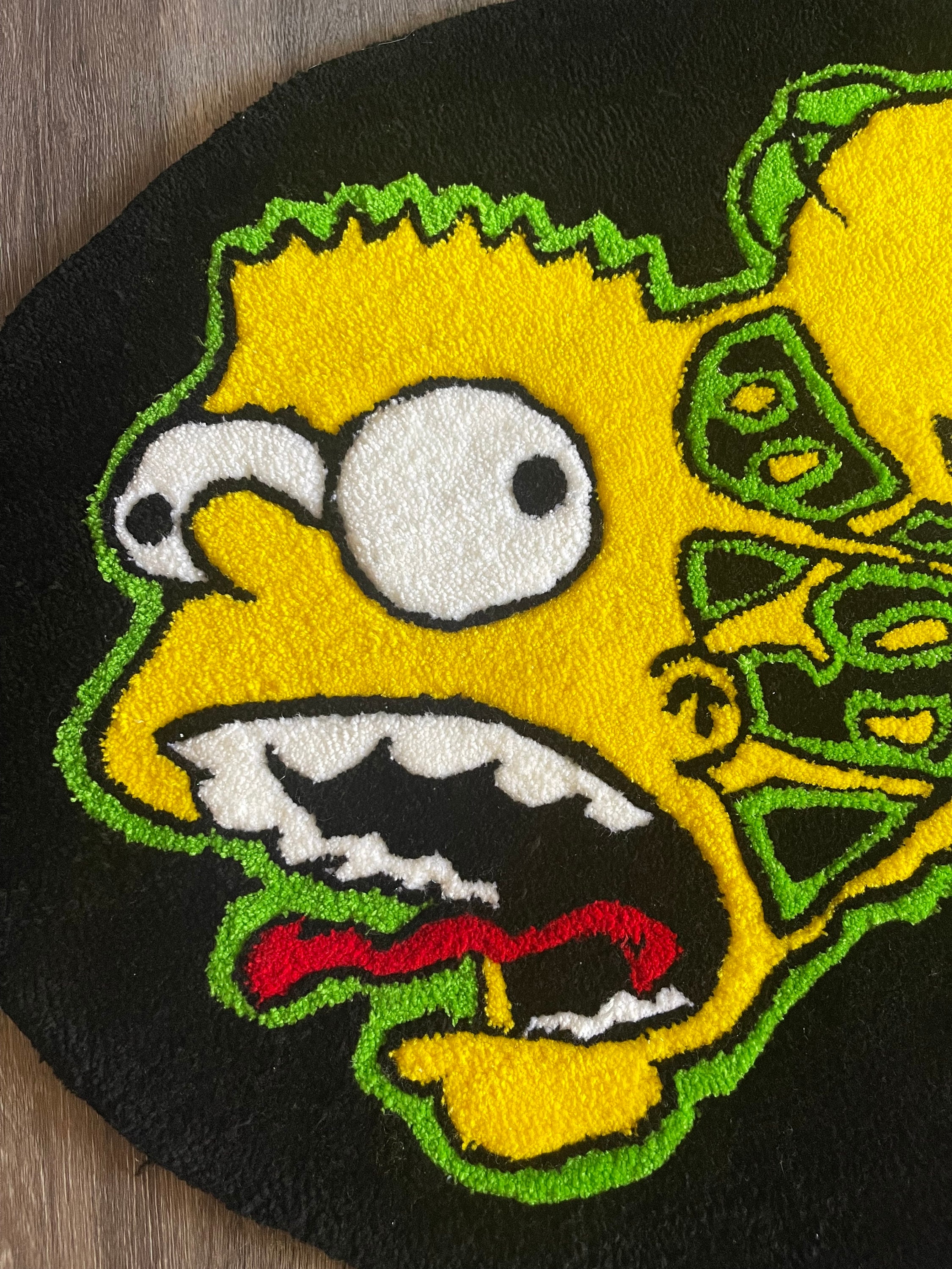Handmade Simpsons Rug: Bart & Homer Tufted Accent Rug - Etsy