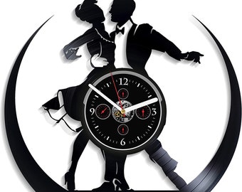 Dancing Vinyl Record Wall Clock Modern Decor For Home Wedding Gift For Couple Romantic Gift Family Gift Ideas Dancing Love