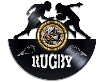 Rugby Vinyl Record Modern Clock Sport Game Decor Rugby Art For Home Gifts For Sports Fans Housewarming Gift For Father