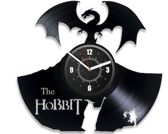 The Hobbit Vinyl Record Large Wall Clock Fantasy Universe Teenage Decor Wall Art For Bedroom Above Bed Holiday Gift For Coworker Hobbit Art