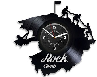 Rock Climbing Vinyl Record Black Wall Clock Sports Lover Gifts Creative Decor For Friends Rock Climber Art Anniversary Gift For Couples